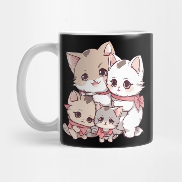 Kawaii Cat Family by animegirlnft